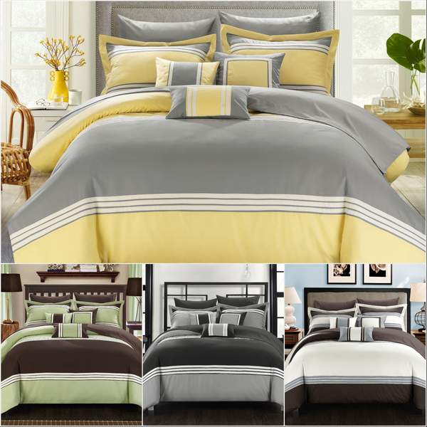  BESTCHIC Grey King Size Comforter Set, 5 Pieces Tufted Bed in a  Bag with Ultra Soft Comforters, Sheets, Pillow Cases and Pillow Shams,  Modern Luxury Hotel Style Reversible Bedding : Home