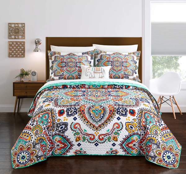 Chic Home Safira 5 Piece Paisley Quilt Set King