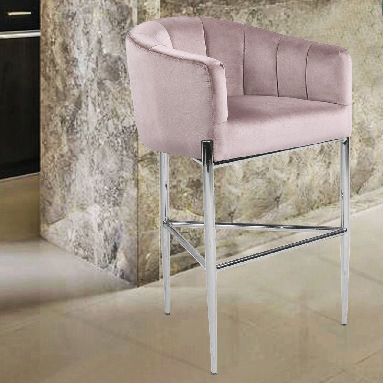 Pink velvet bar online stools