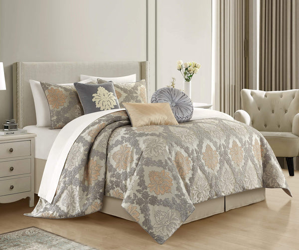 Chic Home Greta 6 Piece Chenille Medallion Comforter Set-