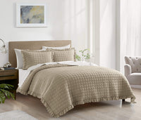 Chic-Home-Revel 7 Piece Diamond Stitched Crinkle Quilt Set-