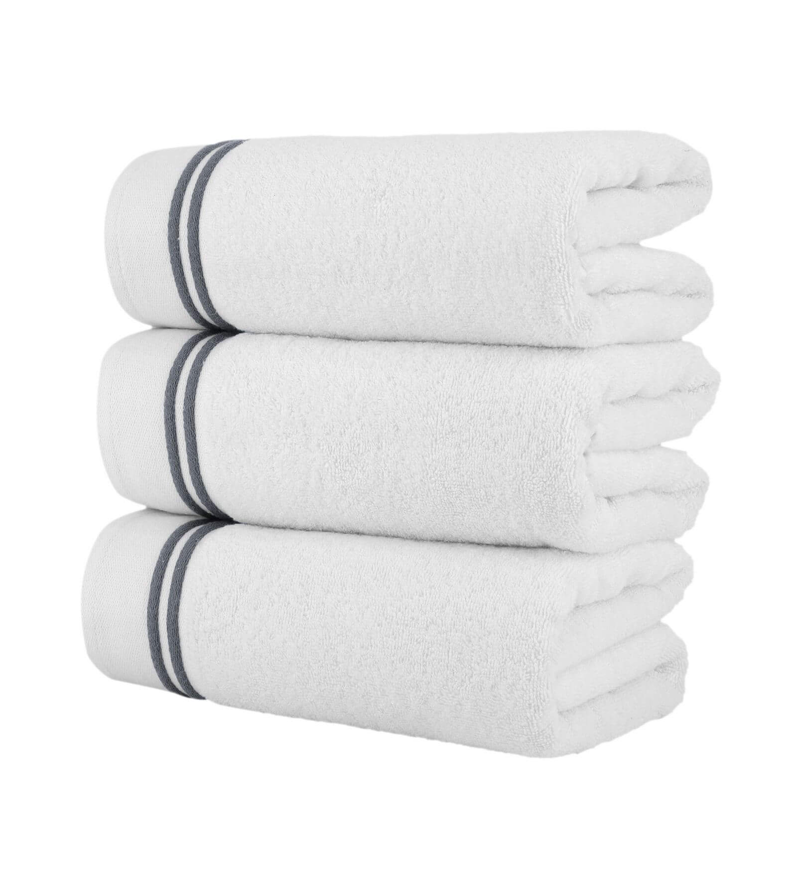 Striped Trim Bath Towel