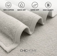 Chic Home Dobby Border Turkish Cotton 2 Piece Bath Sheet Towel Set-Taupe