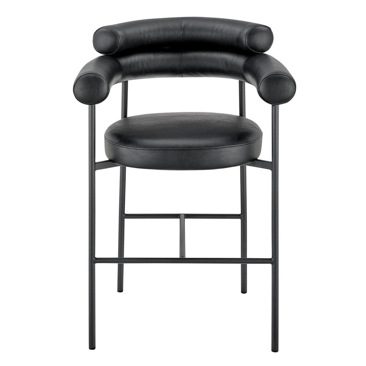 Iconic Home Art Deco Faux Leather Bar Stool 