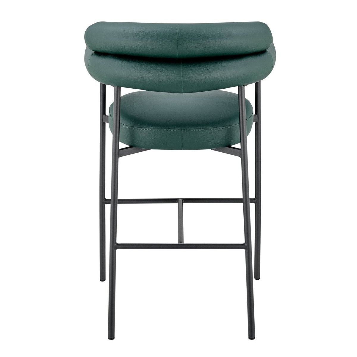 Iconic Home Art Deco Faux Leather Bar Stool 