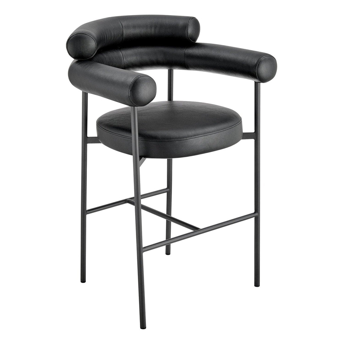 Iconic Home Art Deco Faux Leather Bar Stool 