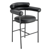 Iconic Home Art Deco Faux Leather Bar Stool 