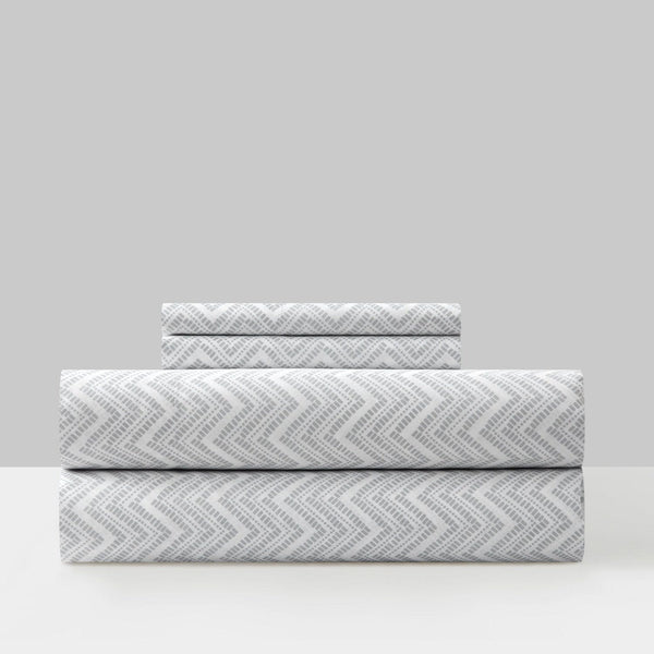 Chic Home Alaina 4 Piece Chevron Design Sheet Set Grey