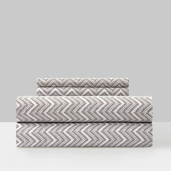 Chic Home Alaina 4 Piece Chevron Design Sheet Set Taupe