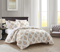 Chic Home Amelia 3 Piece Floral Medallion Print Duvet Cover Set 