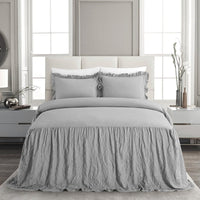 Chic Home Ashford 7 Piece Ruffled Quilt Set Grey