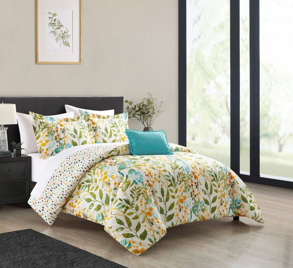 Chic Home Blaire 8 Piece Reversible Floral Print Comforter Set 