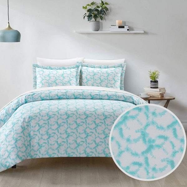 Chic Home Chrisley 3 Piece Watercolor Duvet Cover Set Aqua