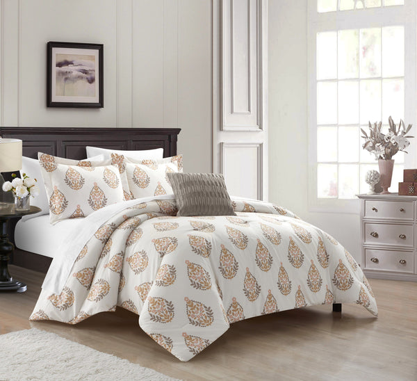 Chic Home Clarissa 4 Piece Floral Medallion Print Comforter Set 