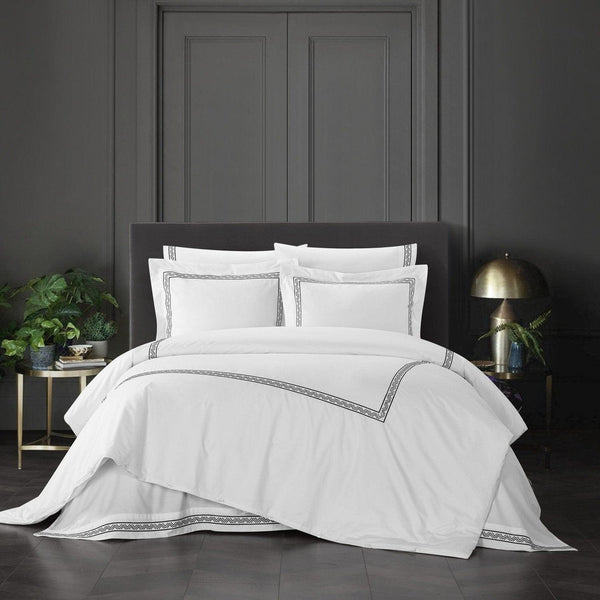 Chic Home Ella 3 Piece Cotton Duvet Cover Set Black