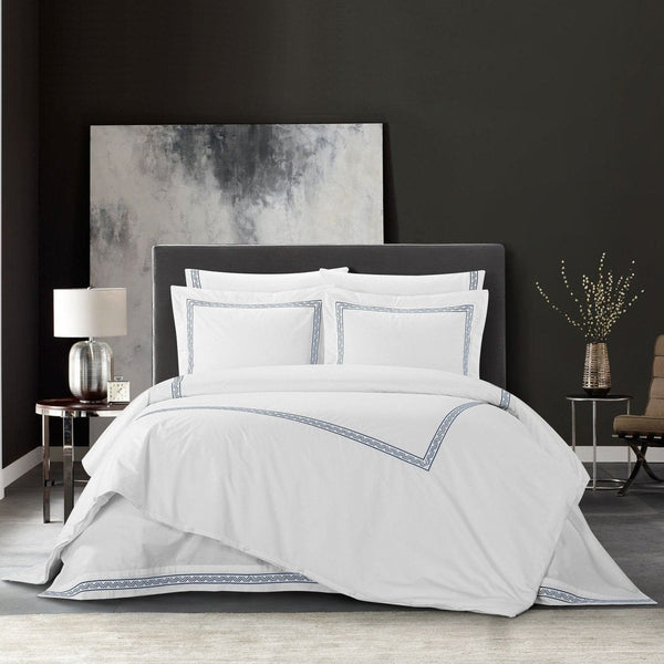 Chic Home Ella 7 Piece Cotton Duvet Cover Set Navy