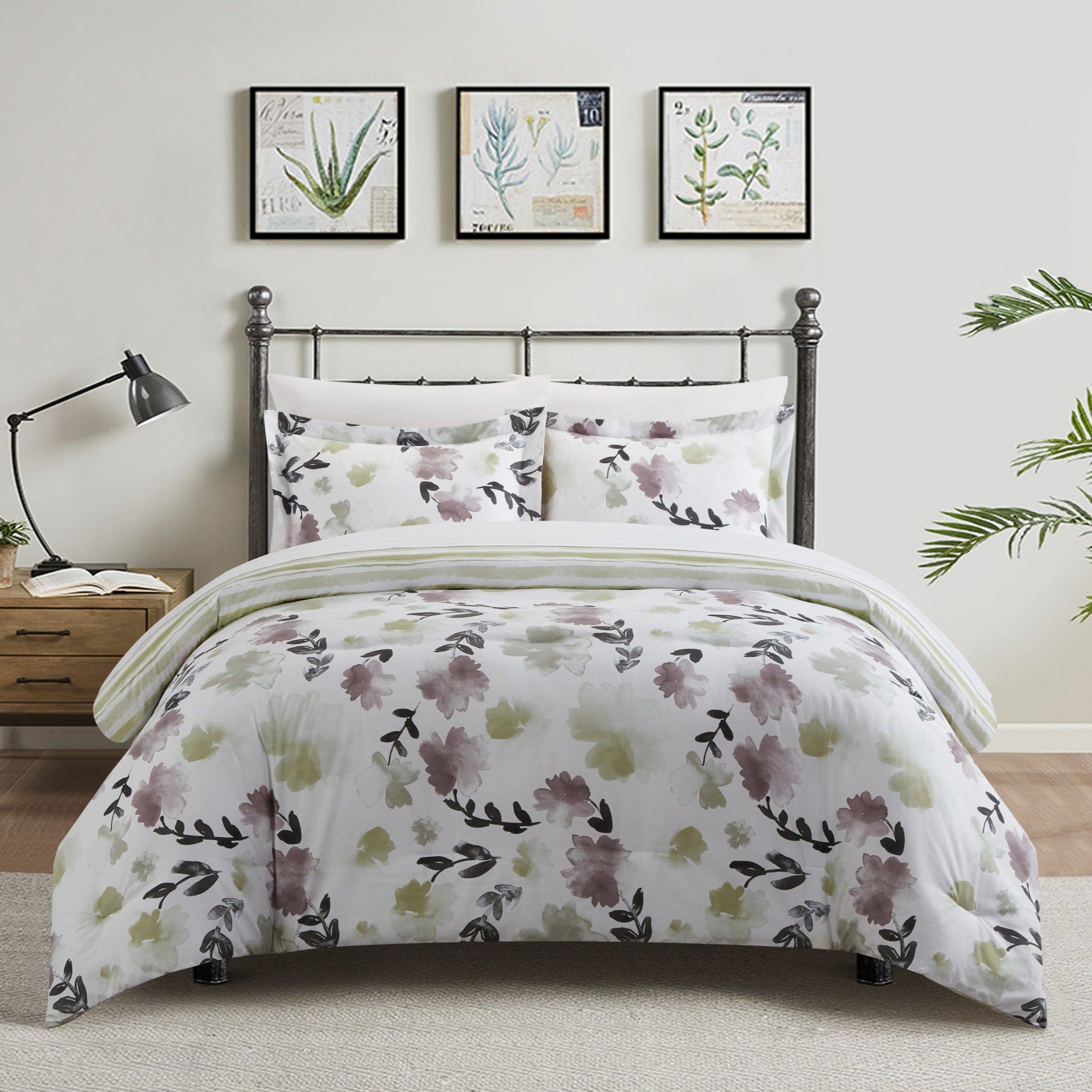 Floral-print duvet cover queen bed - Home