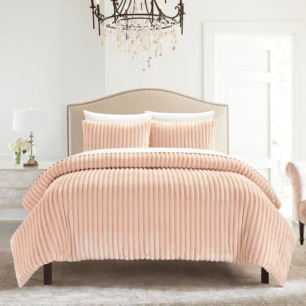 Chic Home Fargo 3 Piece Microplush Comforter Set Blush