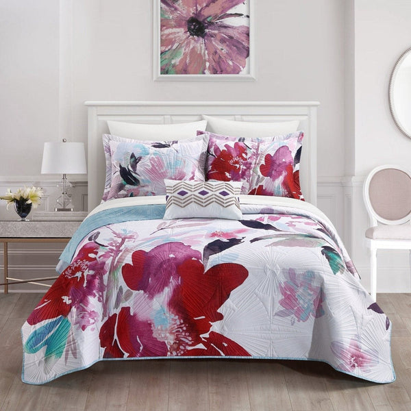 Chic Home Henrietta 4 Piece Reversible Quilt Set Twin