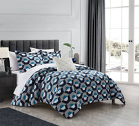 Chic Home Miles 8 Piece Geometric Pattern Comforter Set 