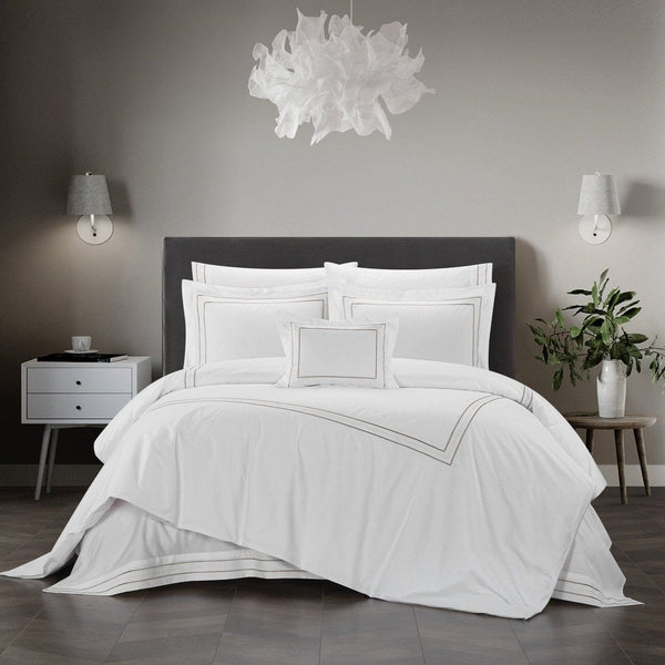 Chic Home Milos 4 Piece Cotton Comforter Set Beige