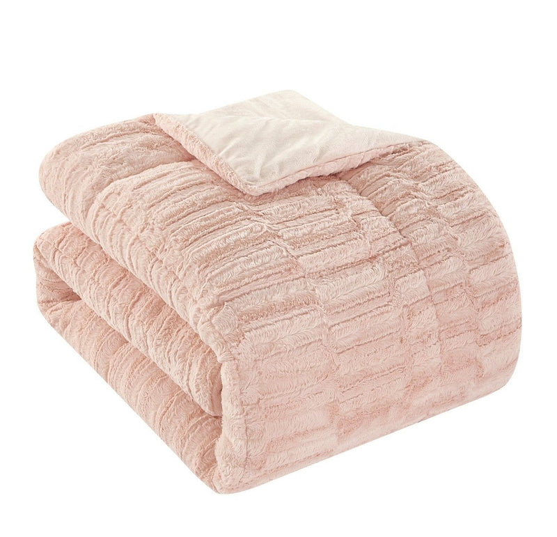 Chic Home Pacifica 3 Piece Faux Rabbit Fur Comforter Set Bedding