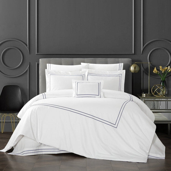 Chic Home Santorini 4 Piece Cotton Comforter Set Navy