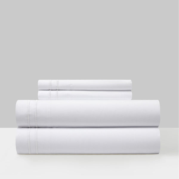 Chic Home Savannah 4 Piece Embroidered Sheet Set White