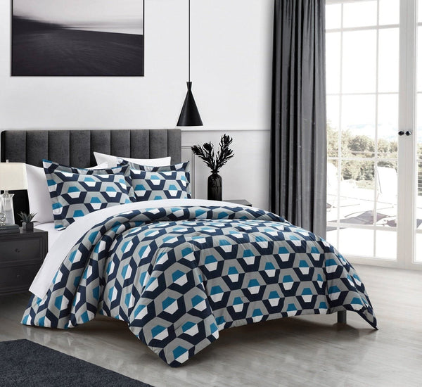 Chic Home Tudor 7 Piece Geometric Pattern Duvet Cover Set 