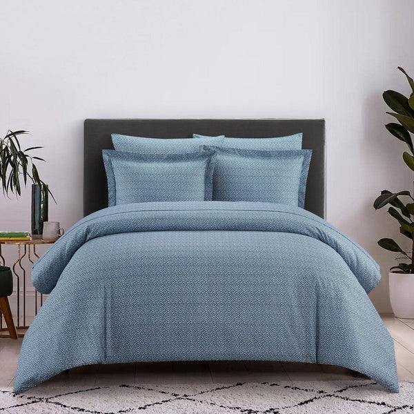 Chic Home Tyson 7 Piece Spotted Print Duvet Cover Set Blue