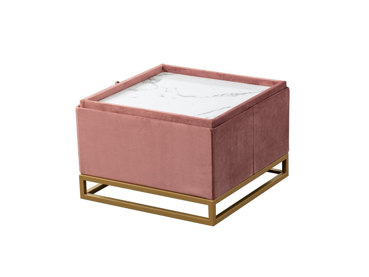 Iconic Home Adeline Velvet Storage Ottoman 