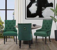 Iconic Home Cadence Faux Leather Velvet Dining Chair Set of 2 