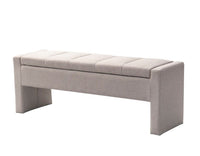 Iconic Home Kube Linen Textured Storage Bench 