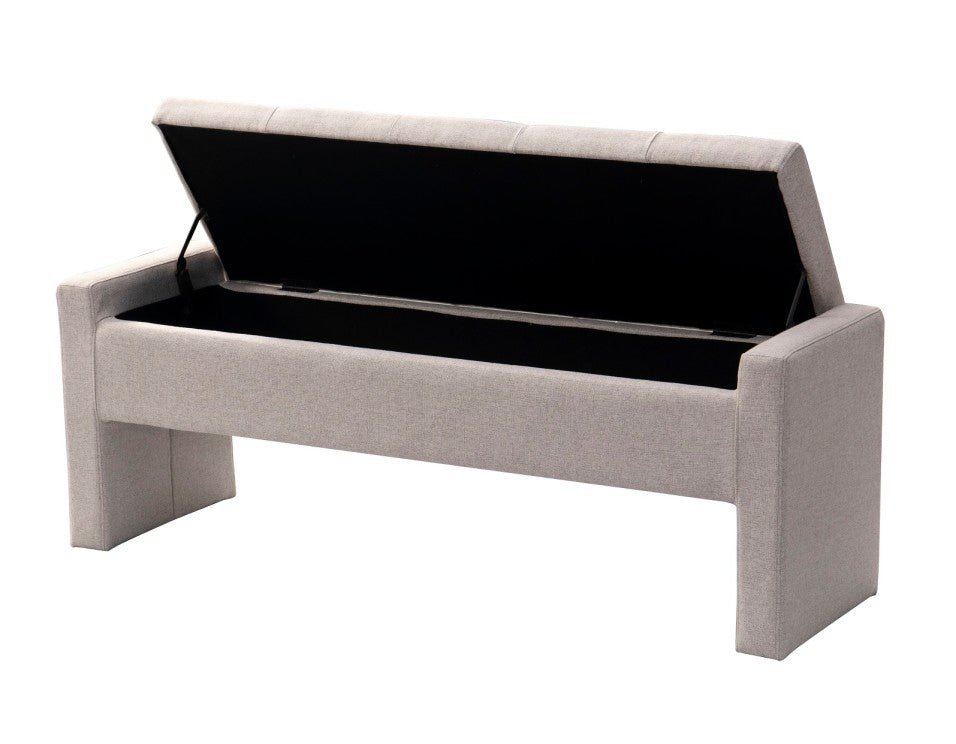 Iconic Home Kube Linen Textured Storage Bench 