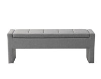 Iconic Home Kube Linen Textured Storage Bench 