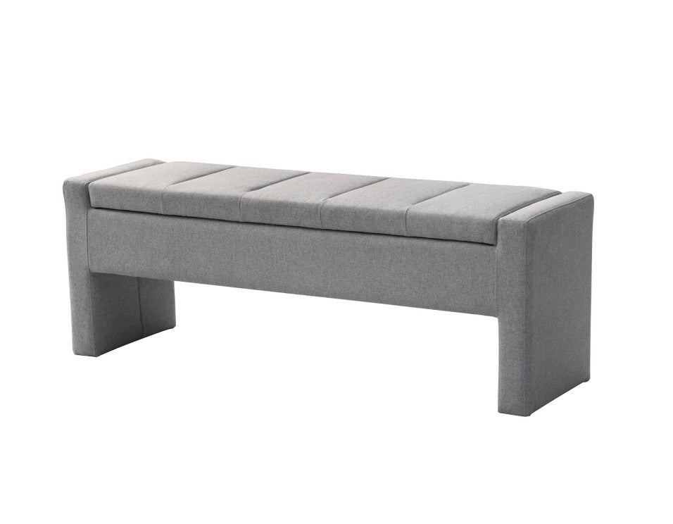 Iconic Home Kube Linen Textured Storage Bench 