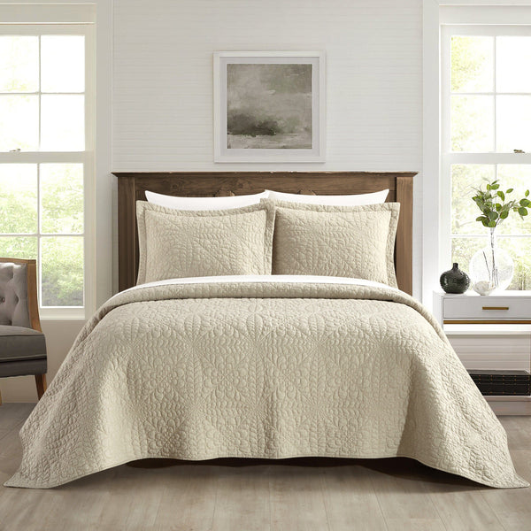 NY&C Home Babe 3 Piece Cotton Quilt Set Beige