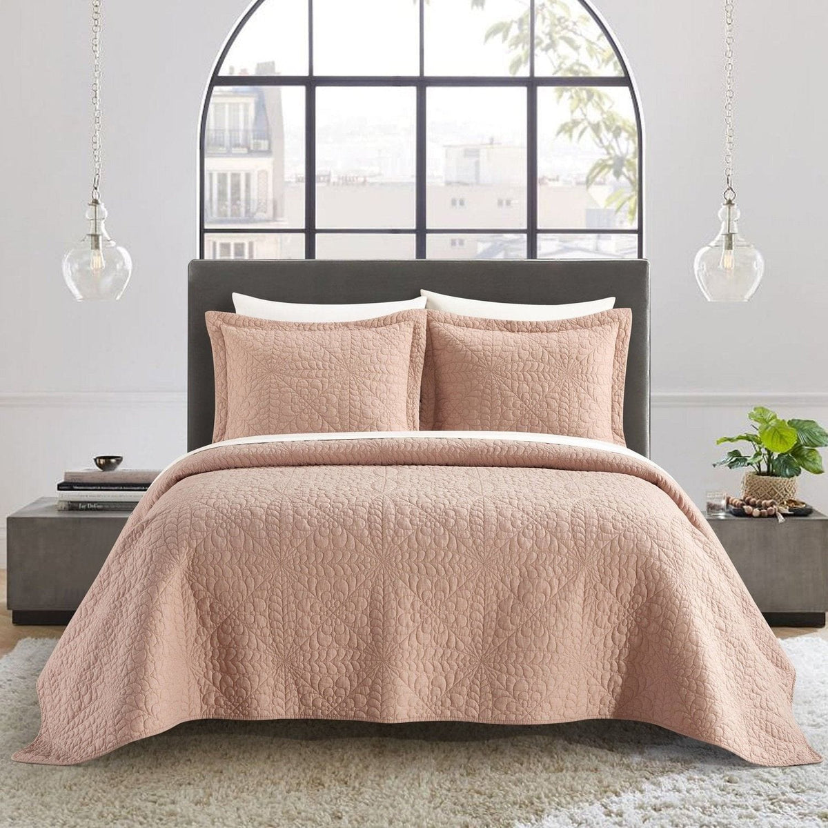 NY&C Home Babe 7 Piece Cotton Quilt Set Blush