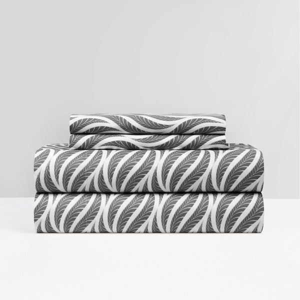 NY&C Home Kate 4 Piece Geometric Sheet Set Grey