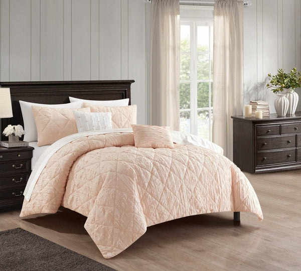 NY&C Home Leighton 5 Piece Crinkle Comforter Set 