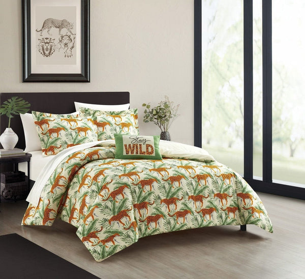 NY&C Home Safari 8 Piece Jungle Print Comforter Set 