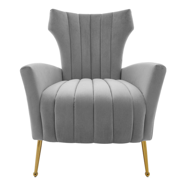Iconic Home Annalee Velvet High Back Accent Chair 