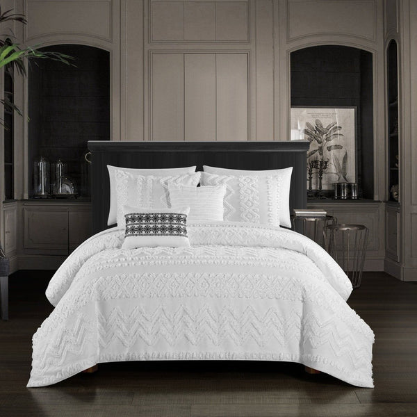 Chic Home Addison 9 Piece Jacquard Comforter Set White