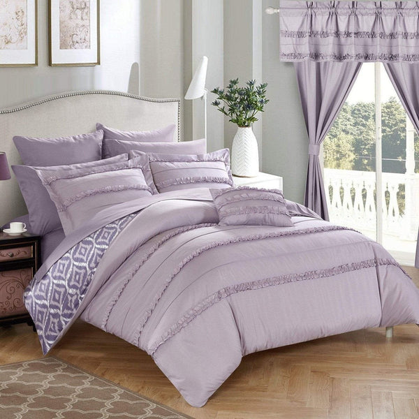 Chic Home Adina 20 Piece Reversible Comforter Set Lavender