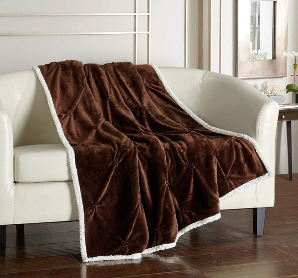 Chic Home Alba Faux Fur Throw Blanket Brown