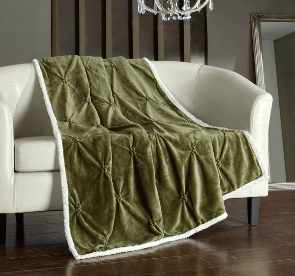 Chic Home Alba Faux Fur Throw Blanket Green