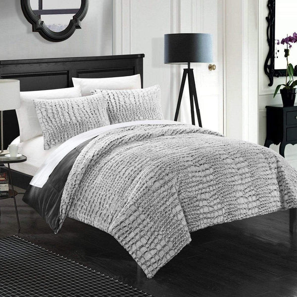 Chic Home Alligator 3 Piece Faux Fur Comforter Set 