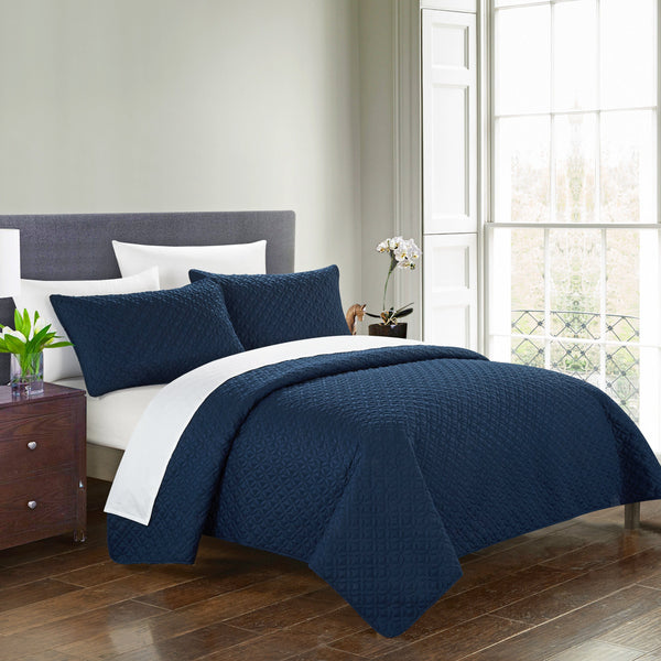 Chic Home Amandla 3 Piece Geometric Quilt Set 