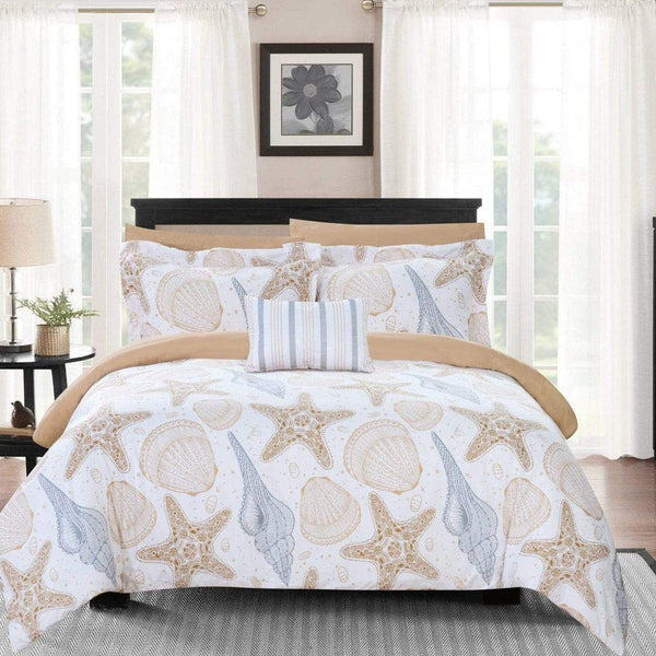 Chic Home Aquatic 8 Piece Reversible Comforter Set Twin