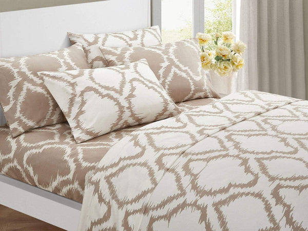 Chic Home Arianna 6 Piece Ikat Medallion Sheet with Pillowcases Set Beige